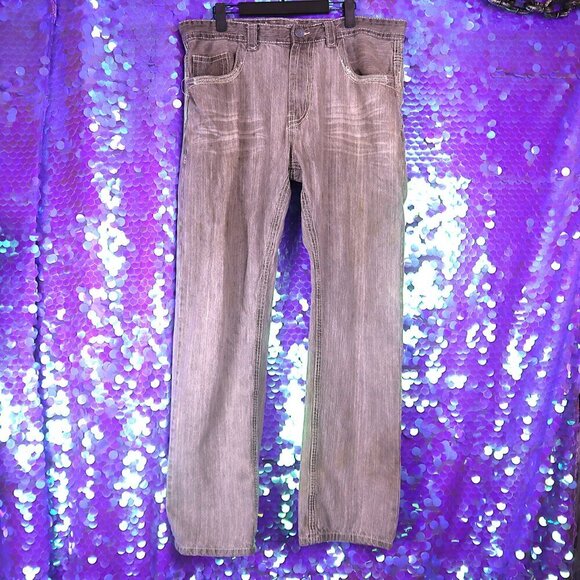 GREY WHISKERED JEANS 38x32 Project Mayhem Casual Denim Pants Summer Leisure Y2K - Picture 4 of 10
